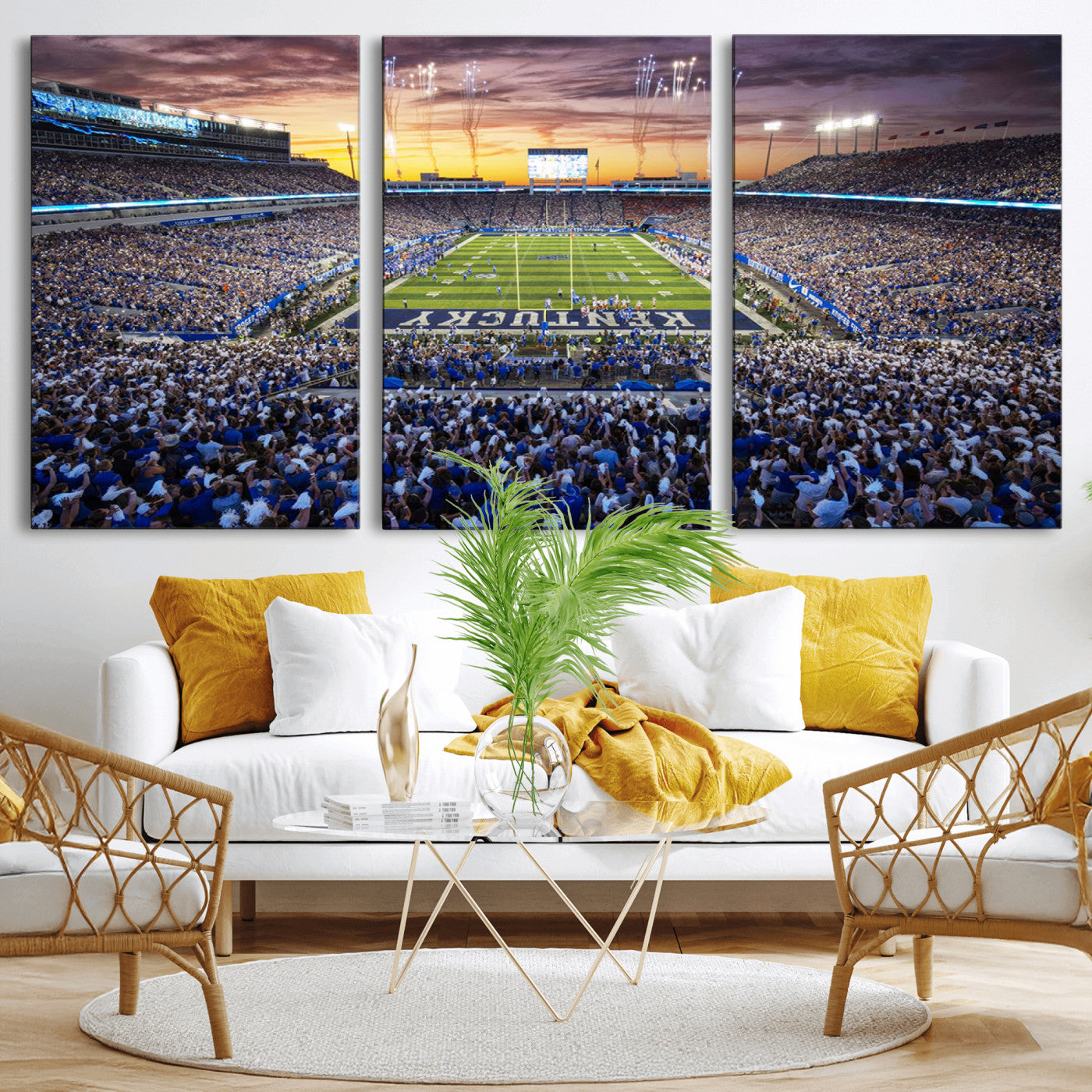MGV-CV-60X30-3P - Kroger Field Wall Art Print - Kentucky Stadium Wall Art Print - Sunset Football Stadium Wall Decor -