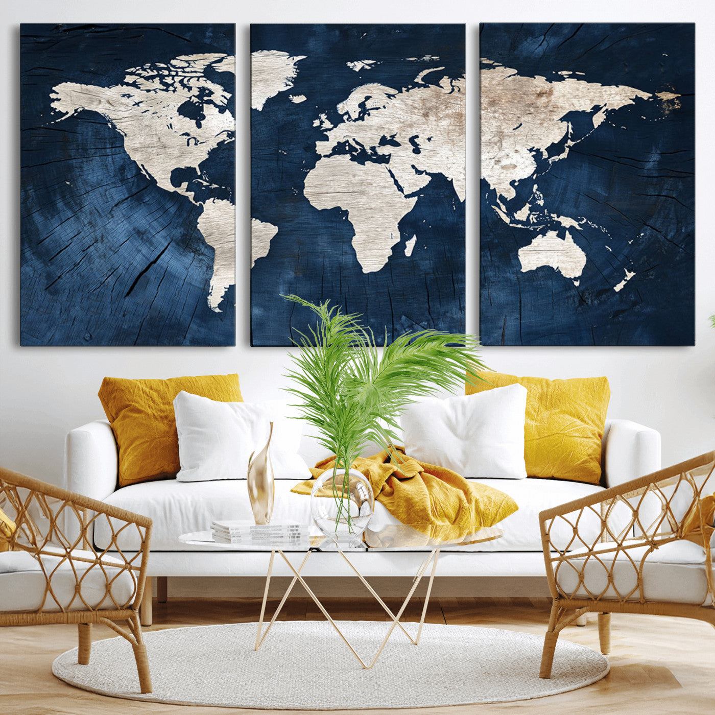 MGV-CV-60X30-3P - Push Pin World Map Canvas Print – Framed Wall Art for Couples to Track Their Travels – Anniversary
