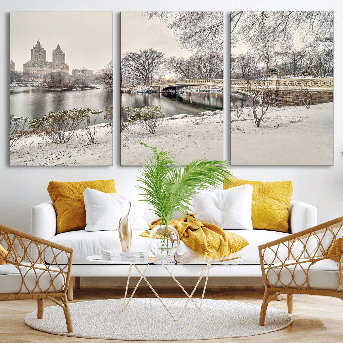MGV-CV-60X30-3P - The Bow Bridge in Central Park Canvas, The Bow Bridge Canvas Print