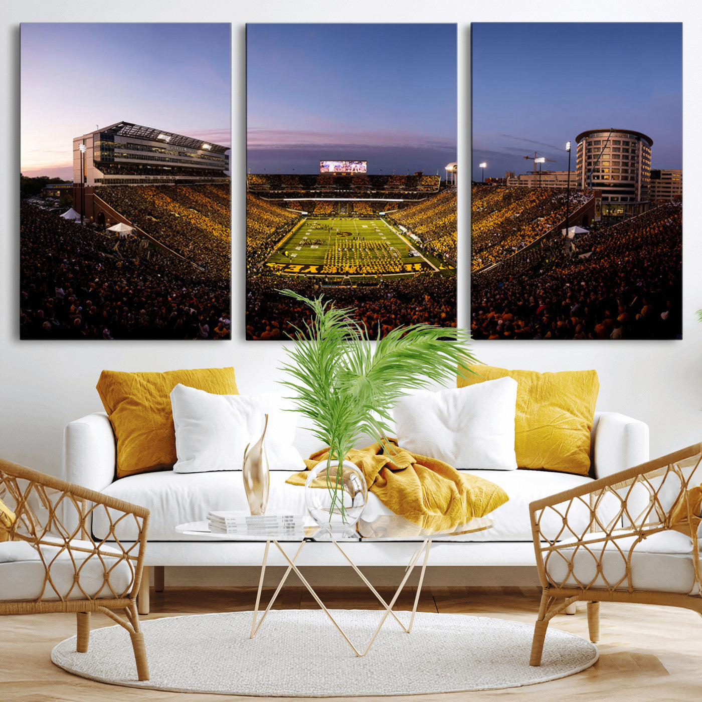 MGV-CV-60X30-3P - Iowa Hawkeyes Kinnick Stadium Wall Art Canvas Print, Framed Iowa Hawkeyes Kinnick Stadium Canvas