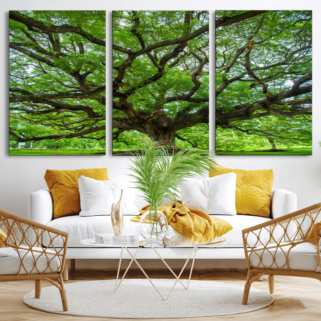 Oak Tree Wall Art Print, Forest Canvas Wall Art for Home and Office, Framed Angel Oak Tree Canvas