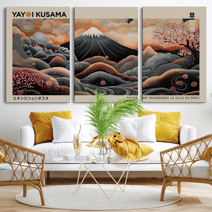 Yayoi Kusama Wall Art Canvas, Large Abstract Print, Framed Kusama Polka Dot Art Print, Yayoi Kusama Wall Decor