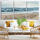 Ocean Wall Art Canvas Print, Framed Coastal Canvas Art Picture Print, Moody Seascape Perfect Coastal Minimalist Decor Artwork
