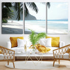 Tropical Beach Wall Art Canvas Print, Framed Serene Ocean Art Picture Print, Palm Tree Shadows Perfect Tropical Coastal Decor Artwork