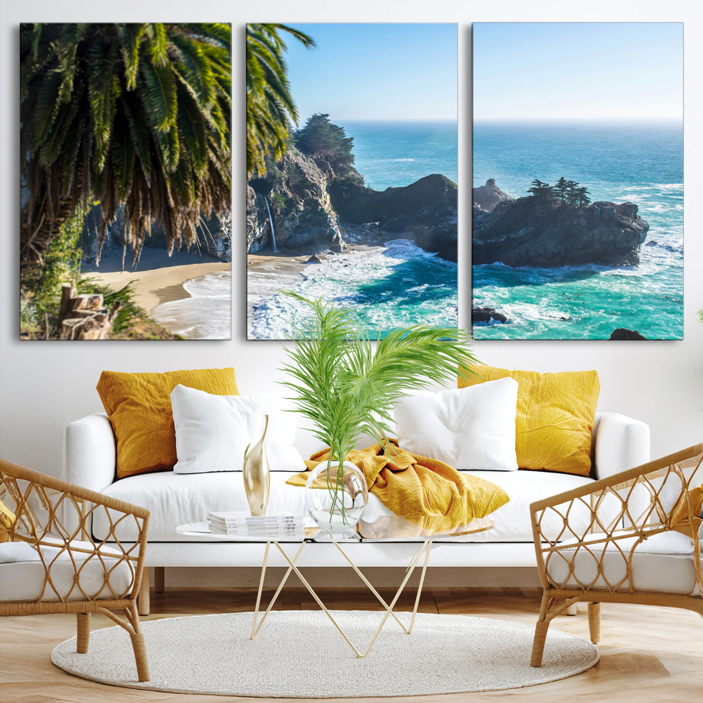 Big Sur Photography Wall Art Canvas Print, Framed California Coastline Art Picture Print, Tropical Seascape Perfect Coastal Minimalist Decor