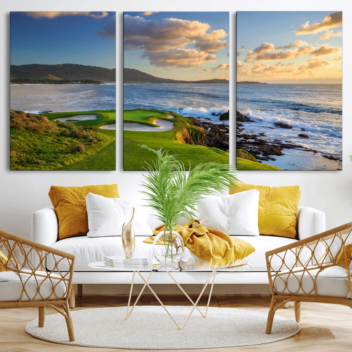 50107048-MGV-CV-36X24 - Pebble Beach Golf Links Wall Art Canvas Print