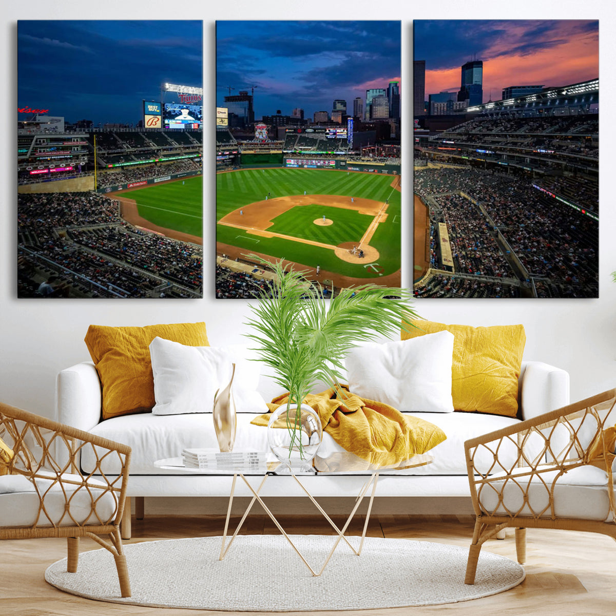 68222753-MGV-CV-36X24 - Target Field Wall Art Canvas Print, Baseball Stadium Scene