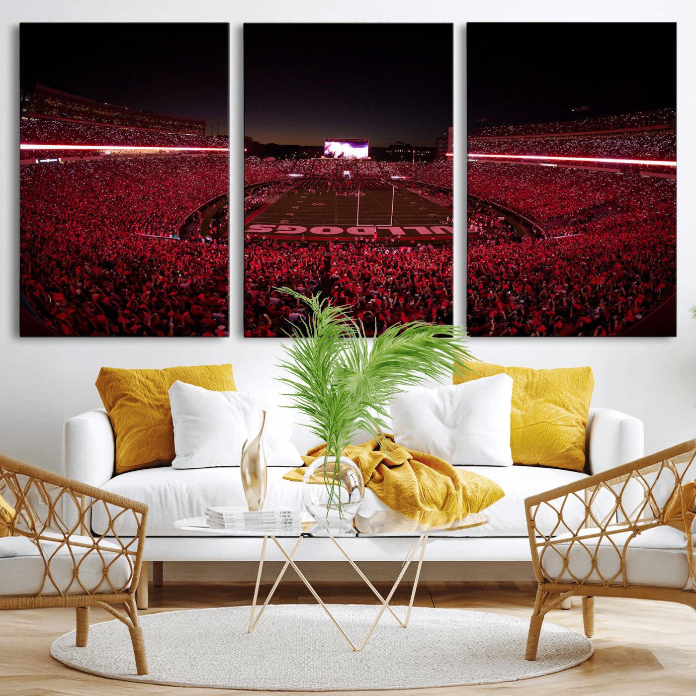 Dooley Stadium Wall Art Print, Sports Arena Canvas Wall Art, Dooley Field at Sanford Stadium Canvas Print, Modern Athletic Field Art Printing
