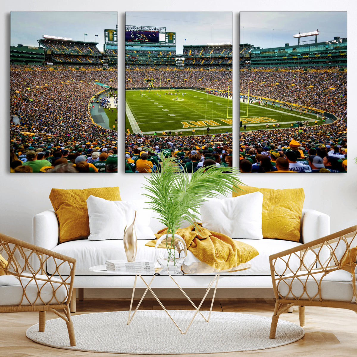 GBP101-MGV-CV-36X24 - Green Bay Packers Lambeau Field Stadium Wall Art Canvas Print
