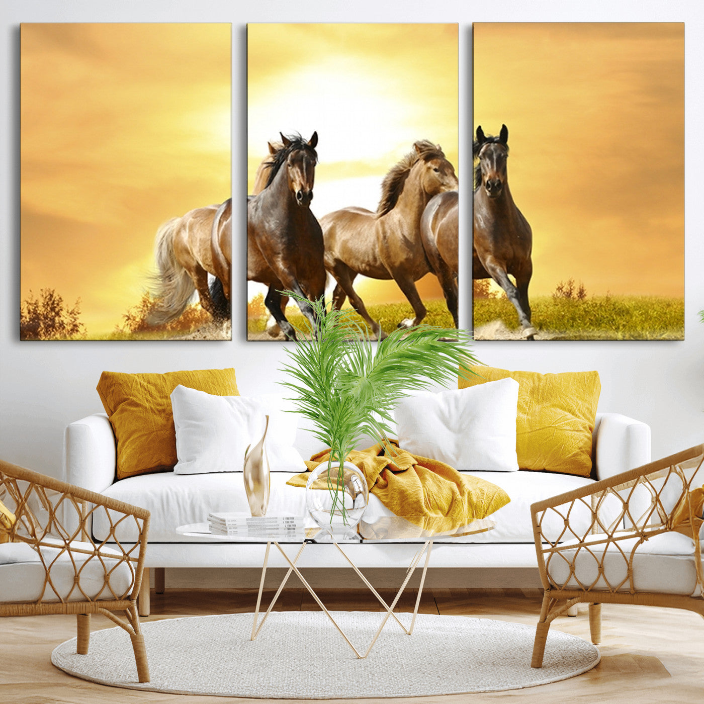 MGV-CV-60X30-3P - Wild Horses Wall Art Canvas Print