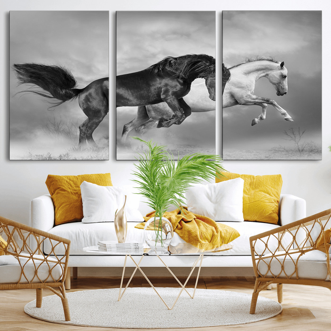 MGV-CV-60X30-3P - Wild Horses Wall Art Canvas Print