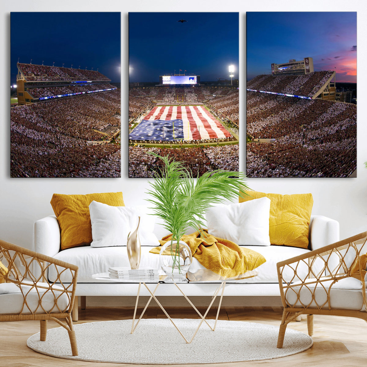 12979182-MGV-CV-36X24 - Oklahoma Sooners Memorial Stadium Wall Art Canvas Print