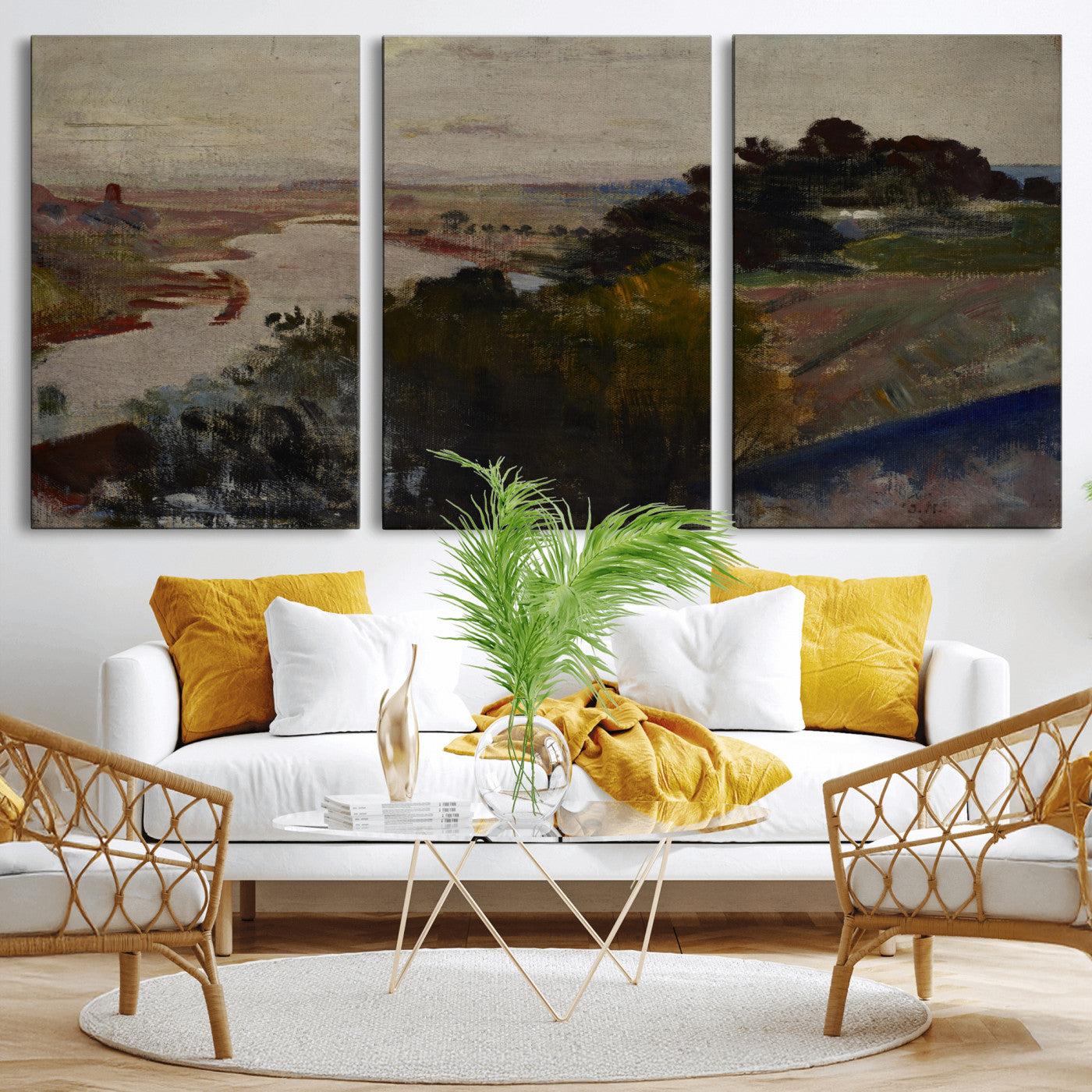 55507874-MGV-CV-36X24 - Jacek Malczewski Landscape at the Vistula Wall Art Canvas Print