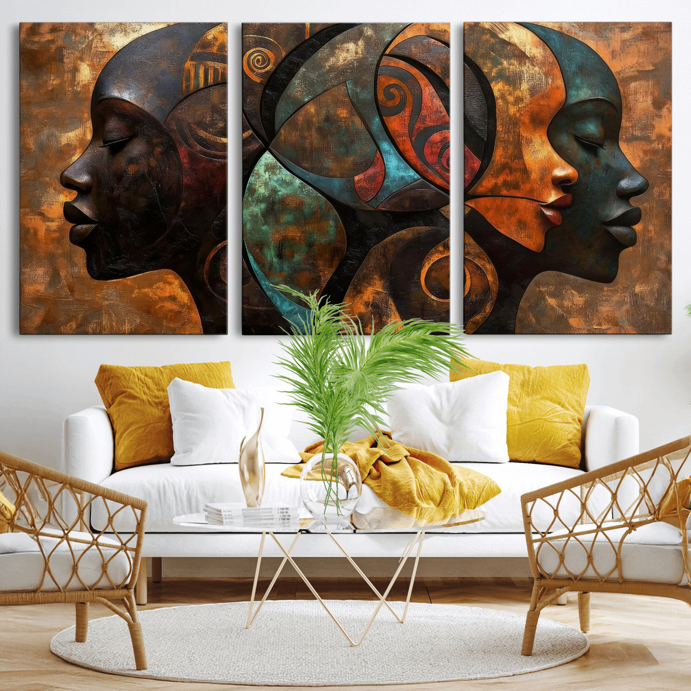 81517886-MGV-CV-36X24 - Abstract Afro American Women Wall Art Canvas Print