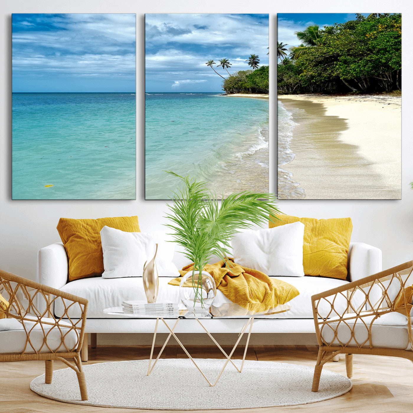 50626792-MGV-CV-36X24 - Puerto Rico Beach Paradise Wall Art – Tropical Coastal Print