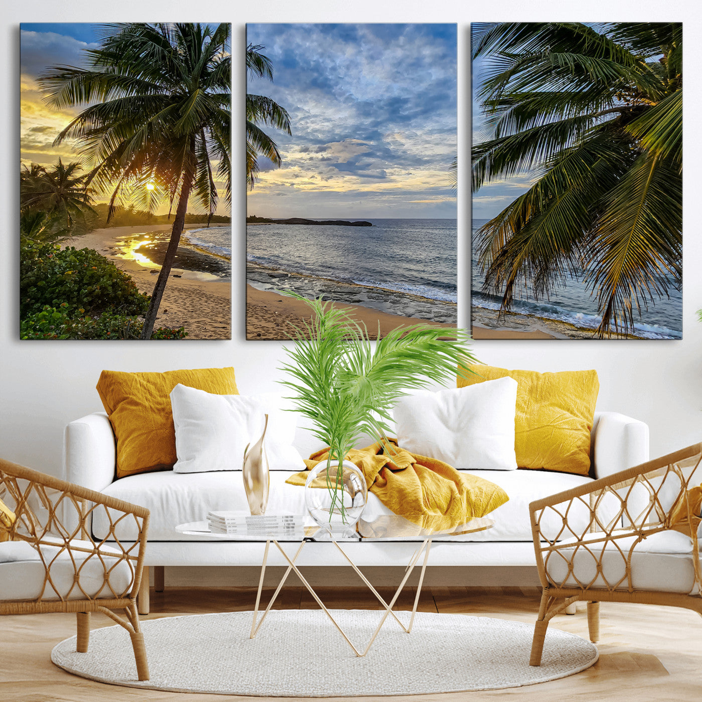 83399063-MGV-CV-36X24 - Puerto Rico Beach Paradise Wall Art – Tropical Coastal Print