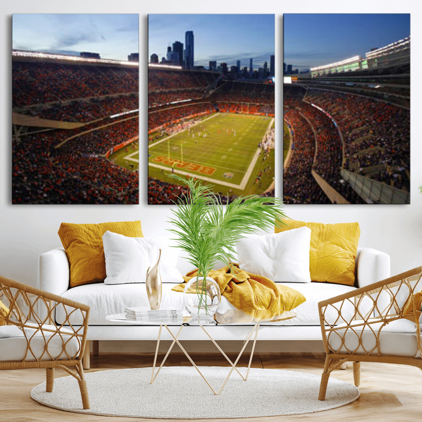 50691720-MGV-CV-36X24 - Chicago Bears Soldier Field Canvas Wall Art, NFL Stadium Panorama Print, Football Arena Photography for Sports Fans