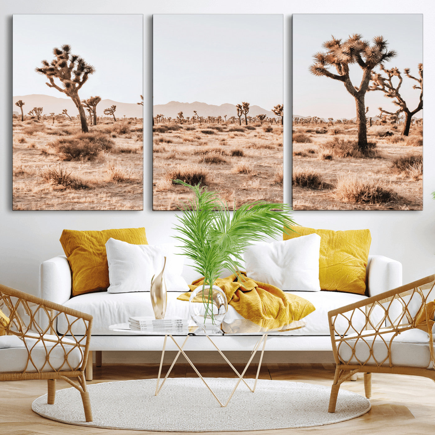 33549408-MGV-CV-36X24 - Joshua Tree Desert Canvas Wall Art Print - Desert Landscape Photography, Boho Southwest Wall Decor, Nature Canvas, Ready to Hang