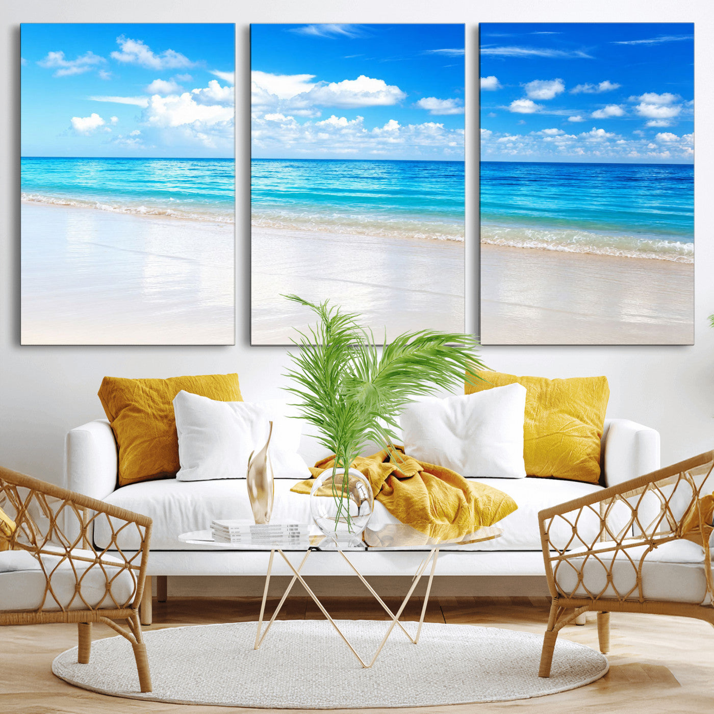 67491909-MGV-CV-36X24 - Tropical Beach Ocean Wall Art Canvas Print for Home Decor
