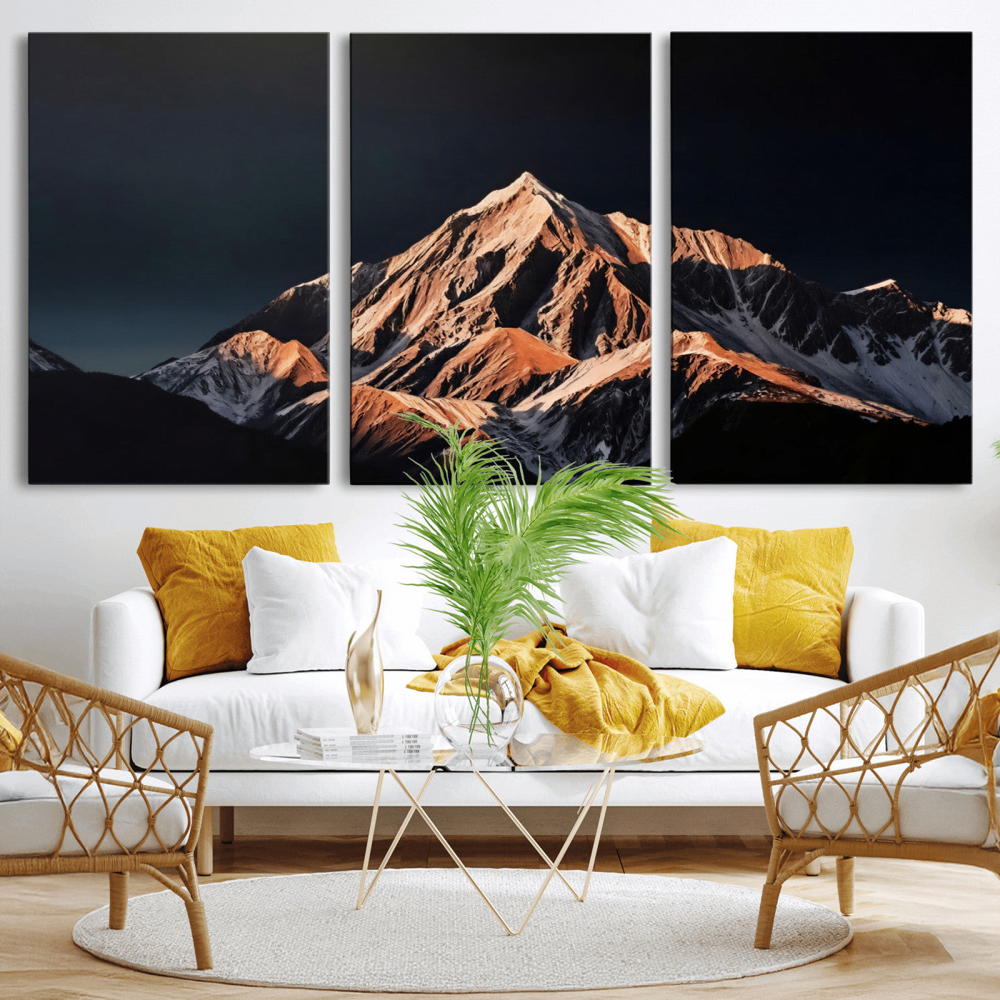 10196184-MGV-CV-36X24 - Snow Mountain Wall Art Canvas Print for Living Room Decor