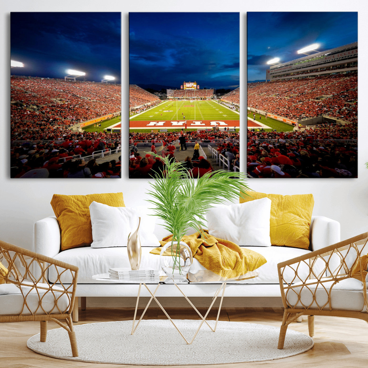 74019251-MGV-CV-36X24 - Rice-Eccles Stadium Wall Art Canvas Print - Utah Salt Lake City Stadium Print