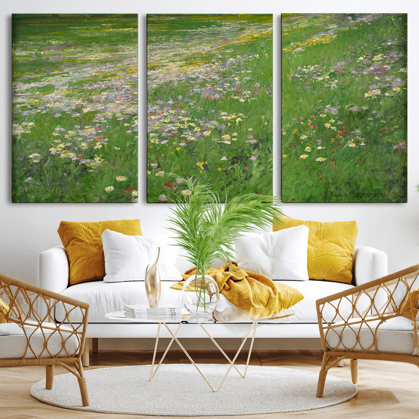 63535040-MGV-CV-36X24 - Alexander Koester Flower Meadow Canvas Wall Art, Vintage Landscape Print