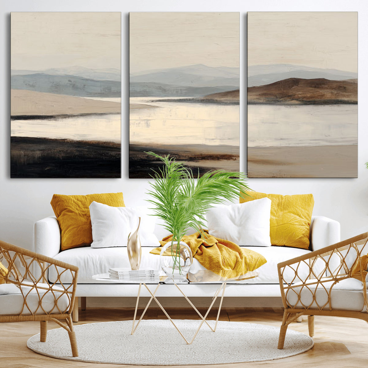 36873679-MGV-CV-36X24 - Modern Abstract Landscape Canvas Wall Art, Minimalist Nature Printing