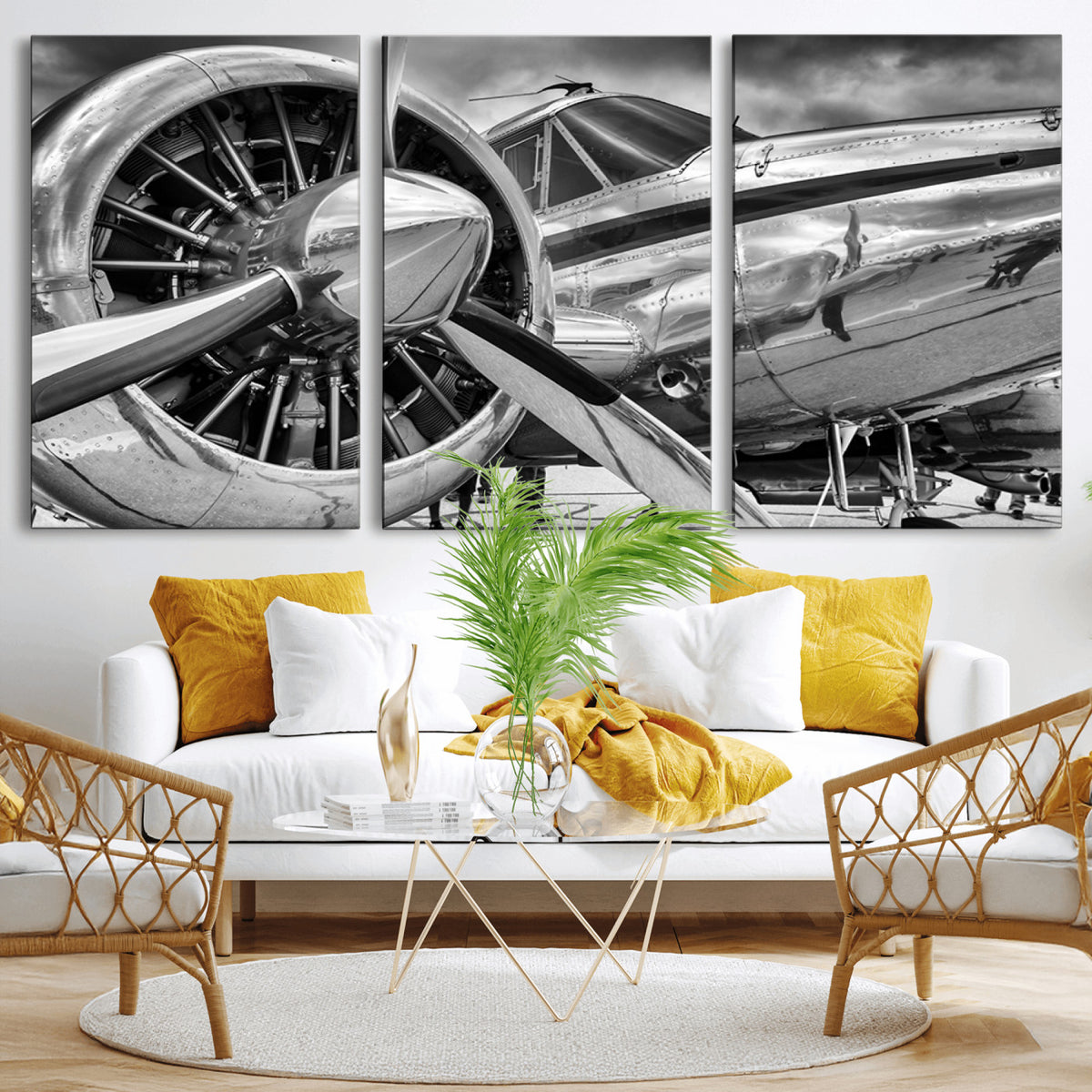 40672-MGV-CV-36X24 - Vintage Antique Airplane Wall Art Canvas Print