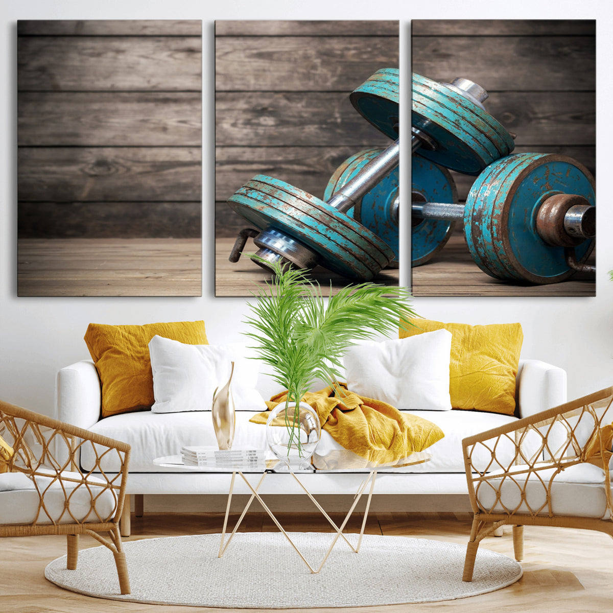 39364-MGV-CV-36X24 - Dumbbell and Sport Wall Art Canvas Print