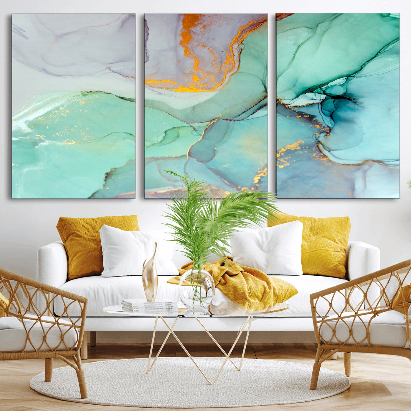 36934-MGV-CV-36X24-Colorful Marble Fluid Effect Canvas Wall Art Print
