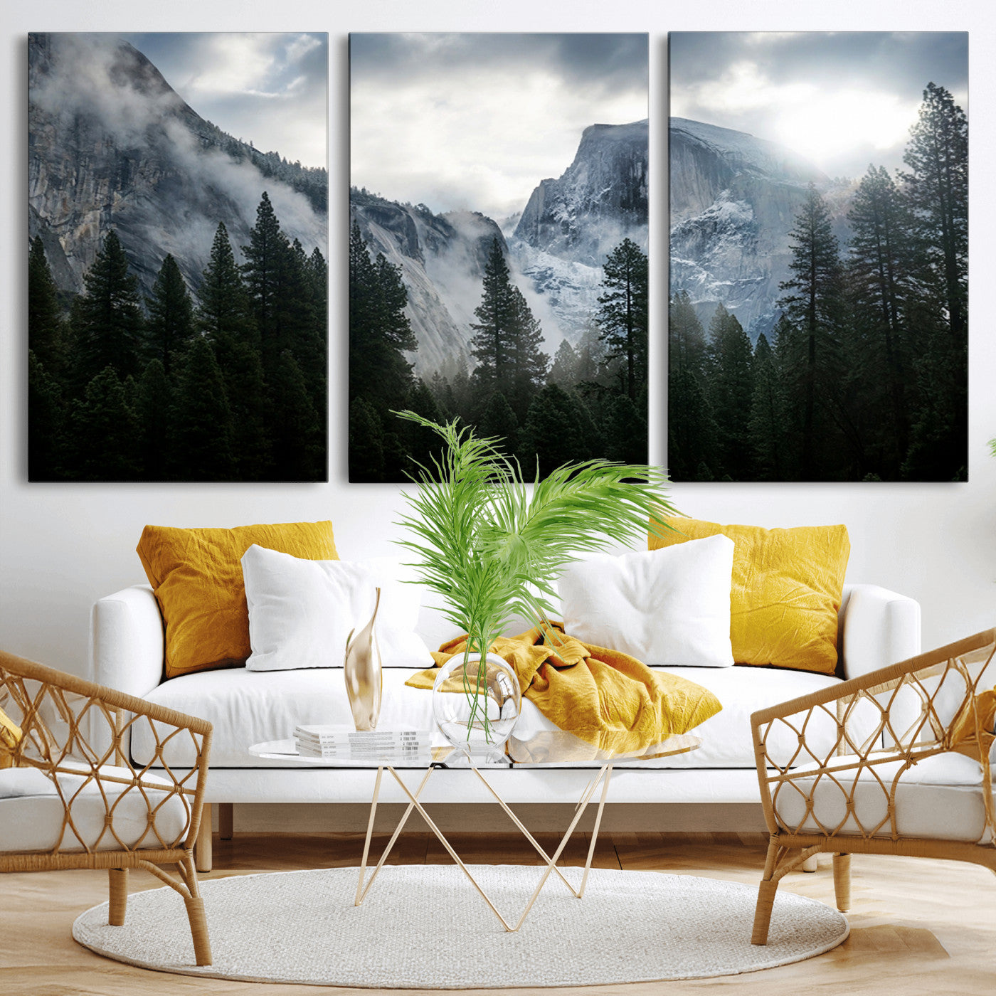98725-MGV-CV-36X24-Wall Art Foggy Forest Landscape Canvas Print