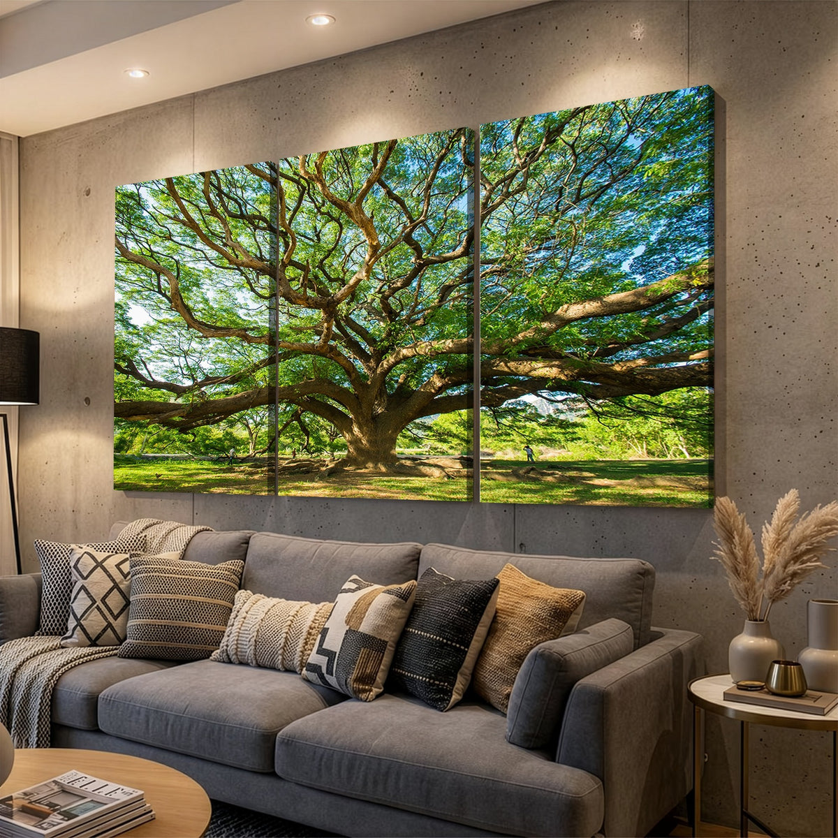 70569-MGV-CV-24X16 - Majestic Oak Tree Wall Art | Serene Nature Canvas Print with Spreading Branches
