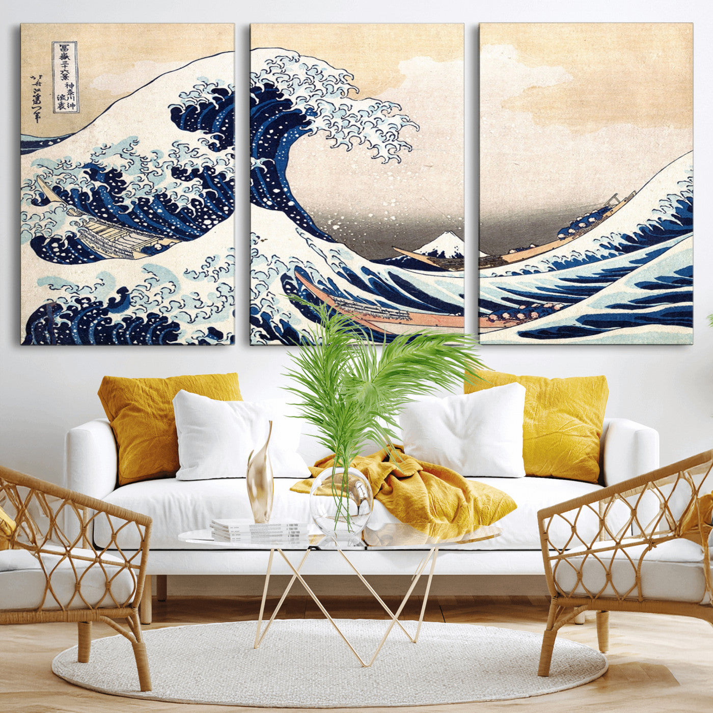 35635-MGV-CV-36X24-Wall Art Kanagawa Canvas Artwork Abstract Print