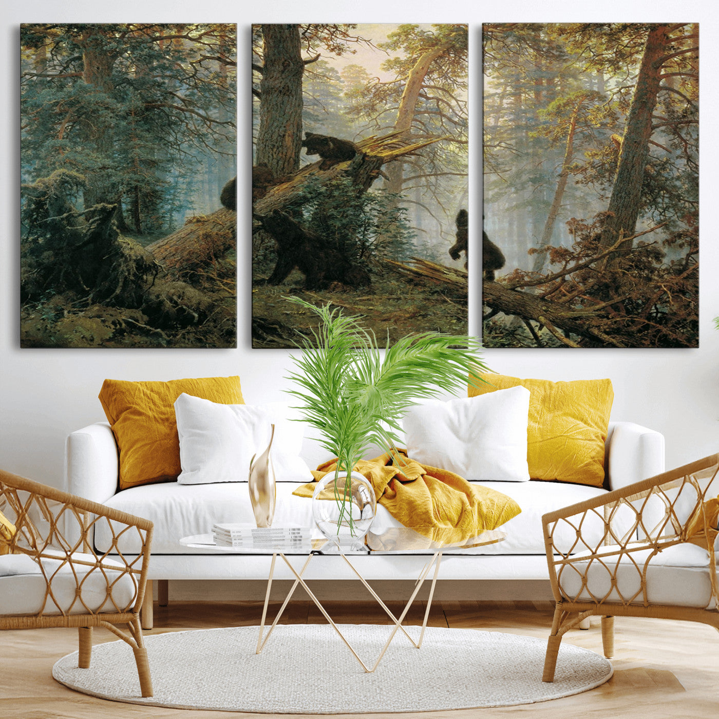 MGV-CV-60X30-3P - Grizzly Bear Cubs Wall Art Canvas Print