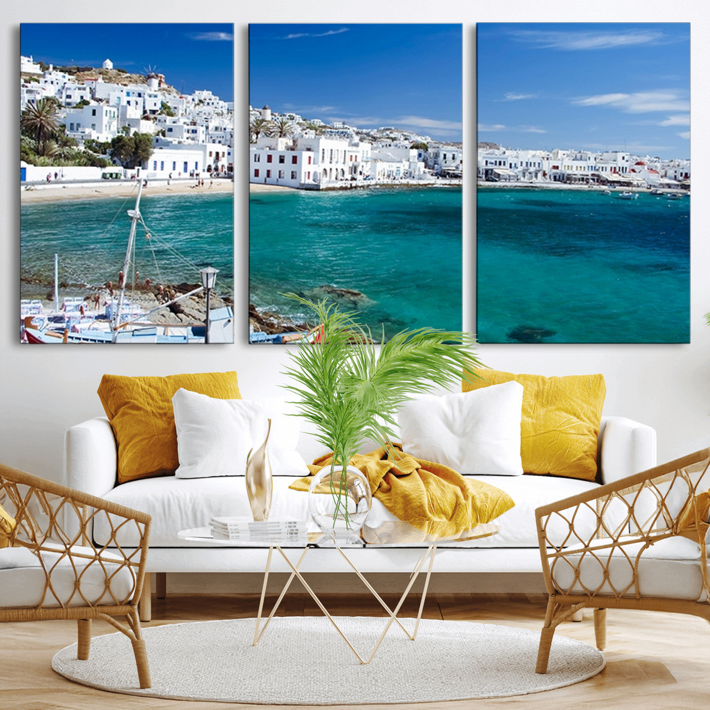 MGV-CV-60X30-3P - Santorini Wall Art Canvas Print