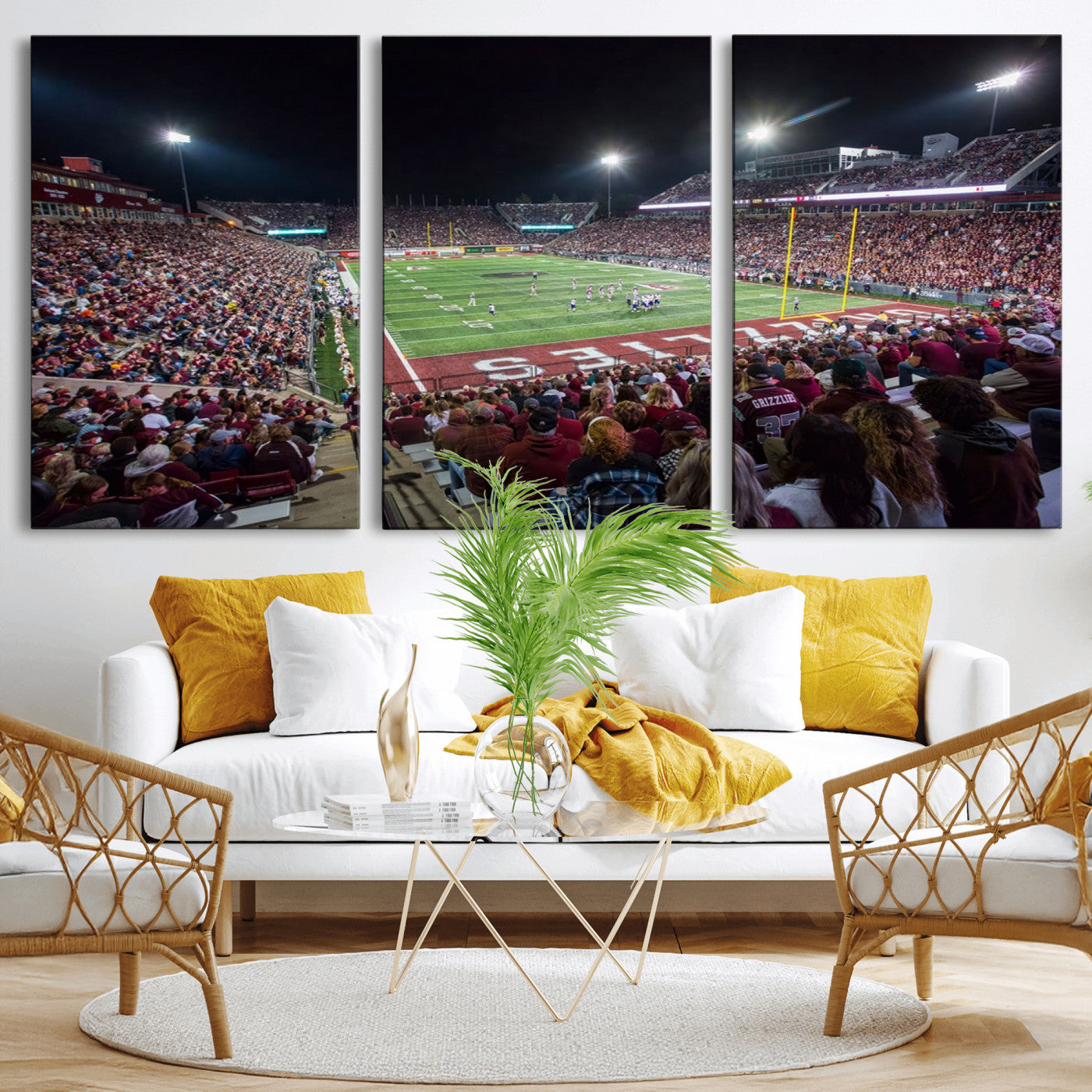 56191-MGV-CV-36X24-American Football Wall Art Canvas Print, Stadium Sport Wall Art Print