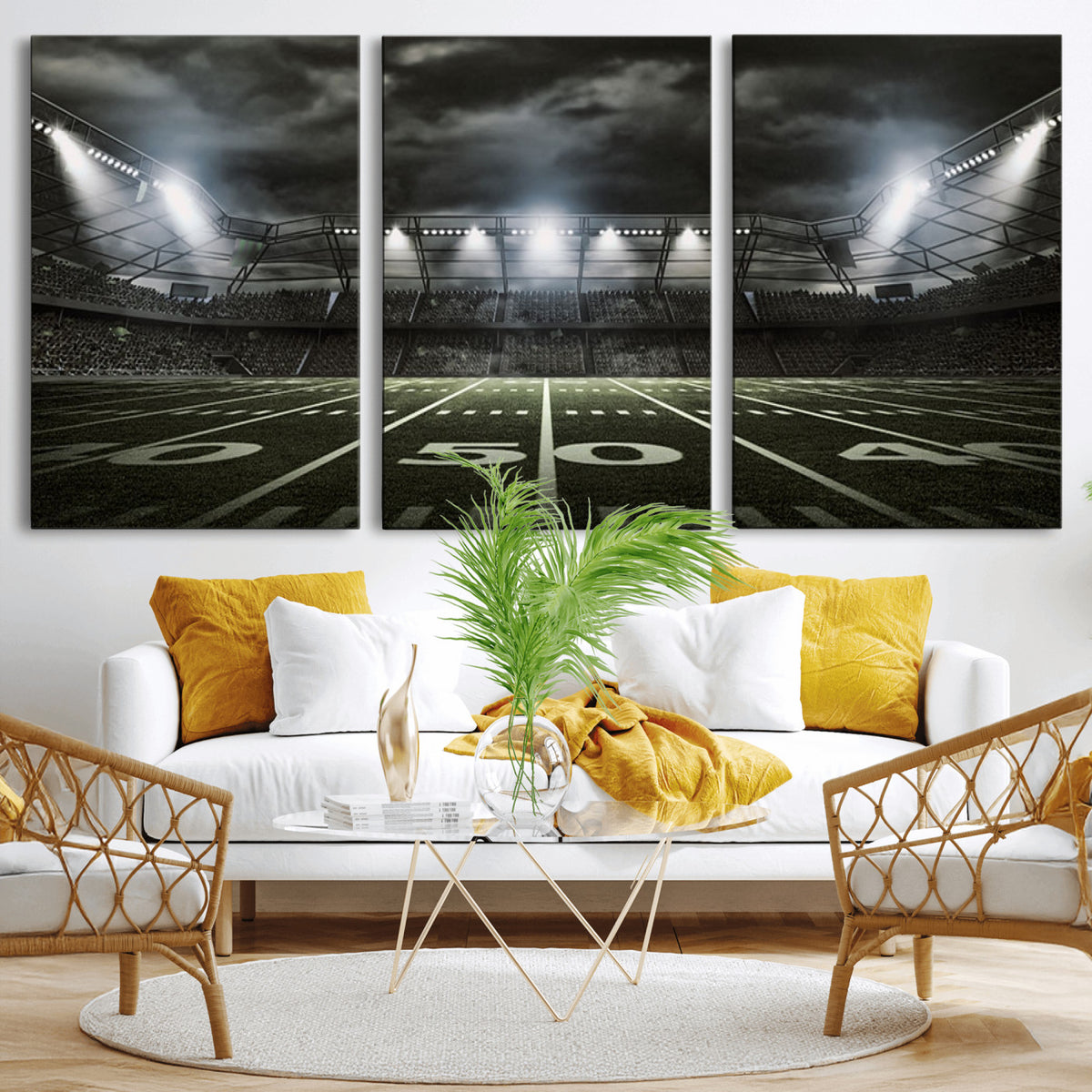 90107-MGV-CV-36X24 - American Football Stadium Wall Art Canvas Print, Stadium Sport Wall Art Print