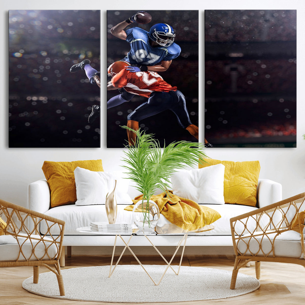 76491-MGV-CV-36X24 - American Football Wall Art Canvas Print, Stadium Sport Wall Art Print