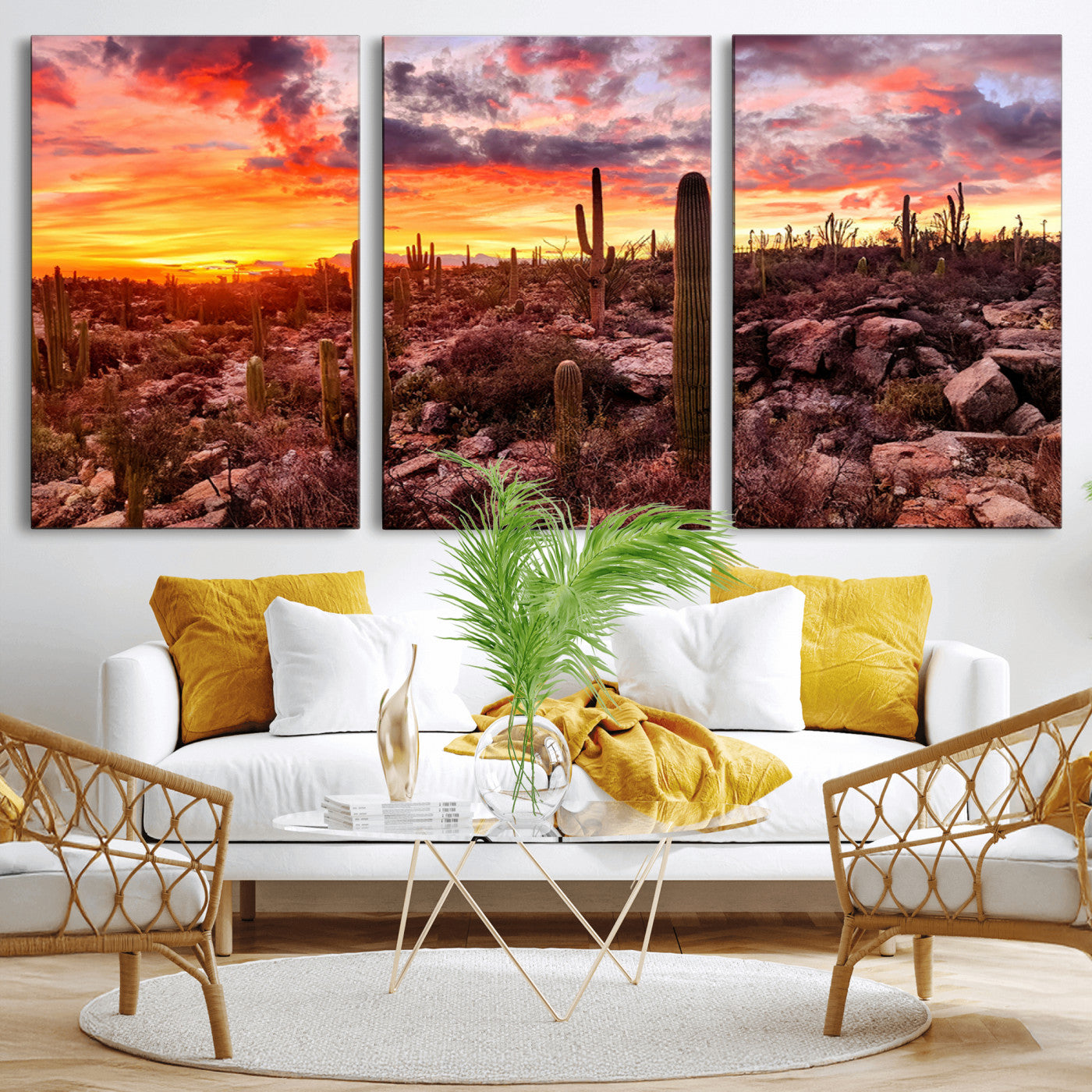 MGV-CV-60X30-3P - Arizona Desert Print, Western Cowboy Wall Art Print