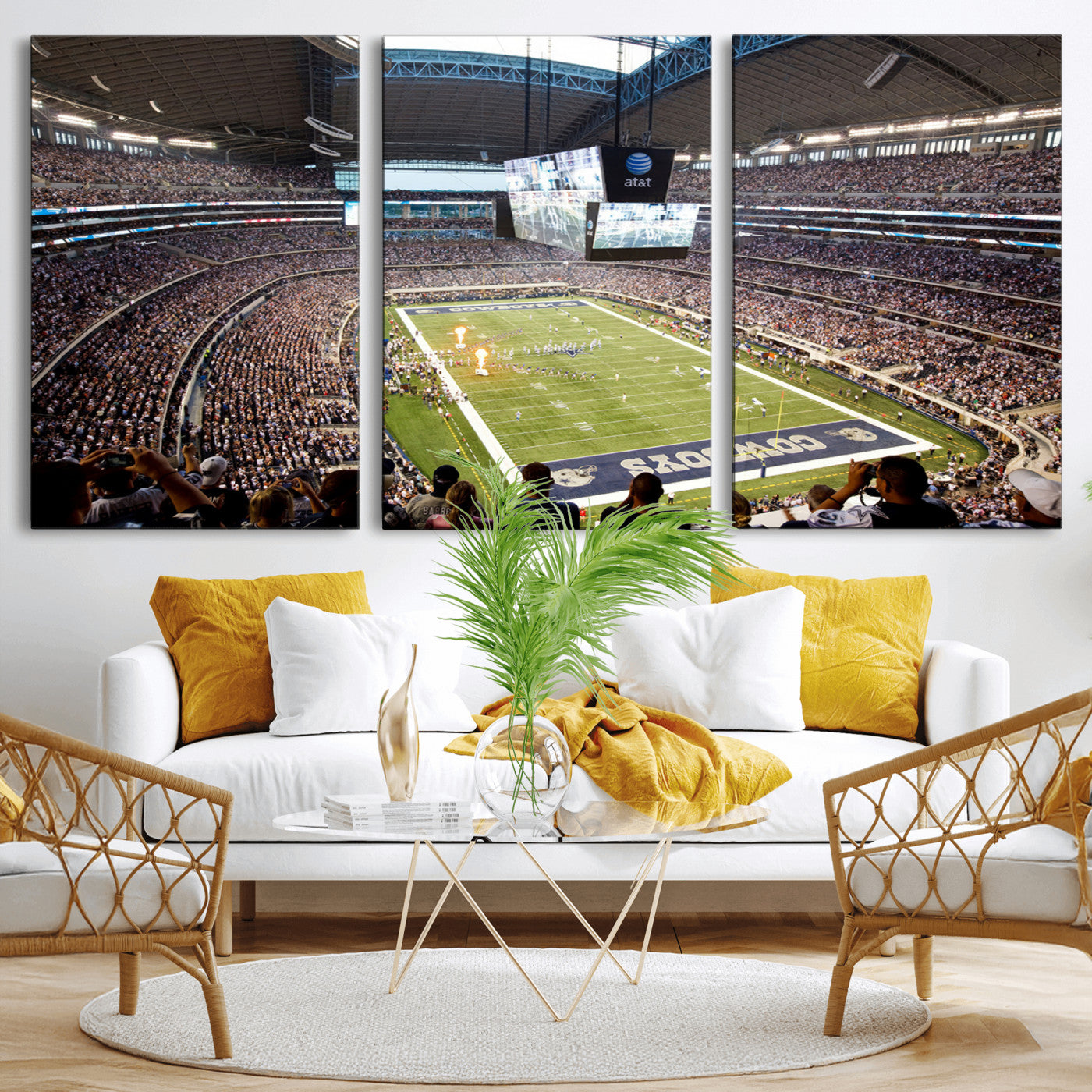 MGV-CV-60X30-3P - Dallas Cowboys Football Team Print - Arlington AT&T Stadium Wall Art Canvas Print