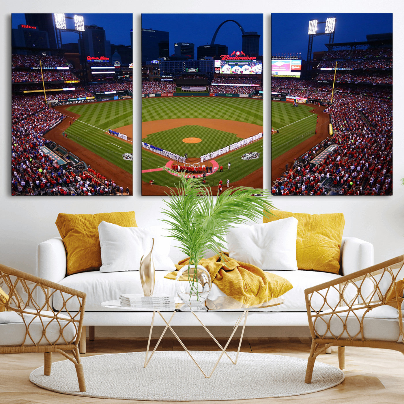 MGV-CV-60X30-3P - St. Louis Cardinals Baseball Team Print - Busch Stadium Wall Art Canvas Print