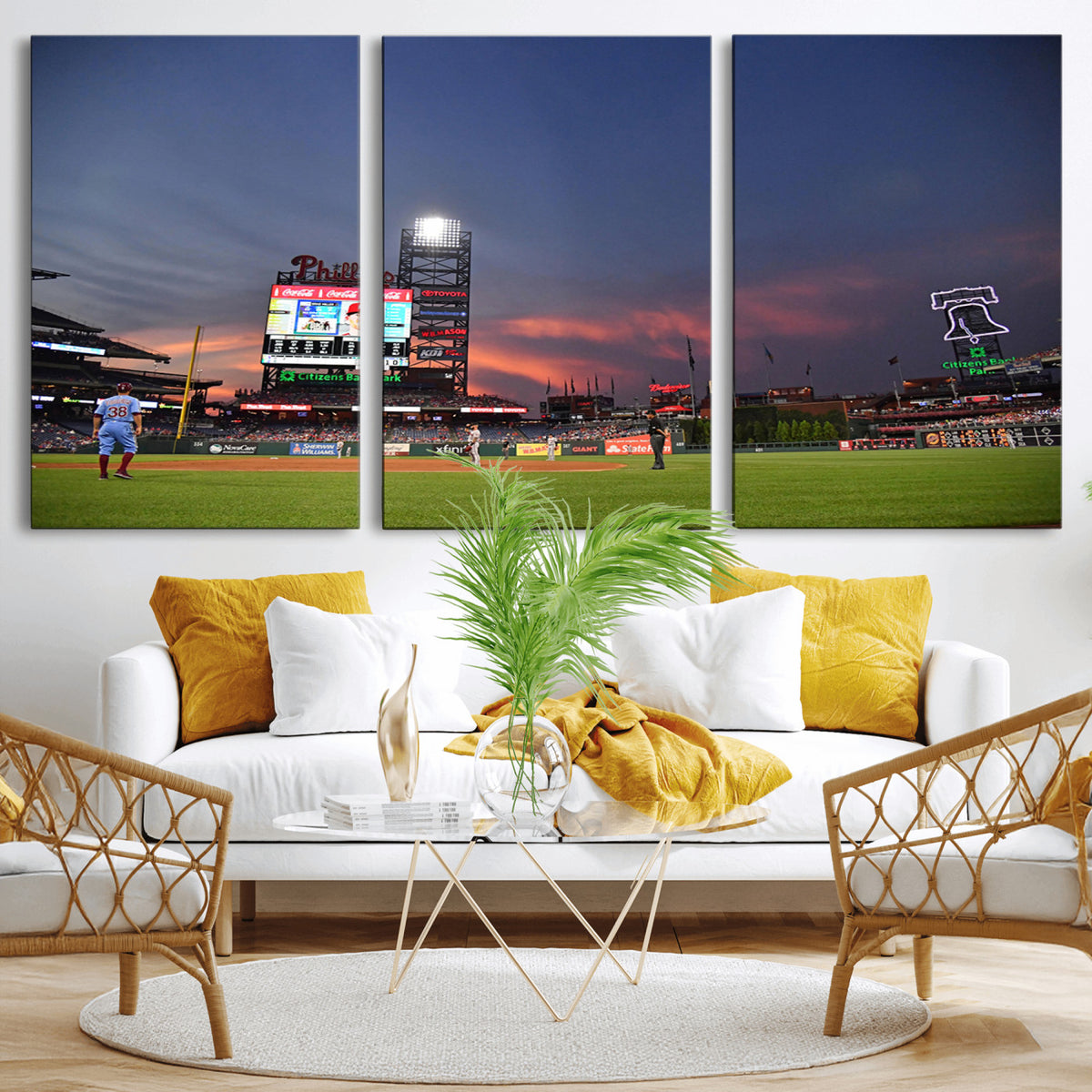 22594-MGV-CV-36X24 - Philadelphia Phillies Baseball Print - Philadelphia Citizens Bank Park Stadium Wall Art, Phillies