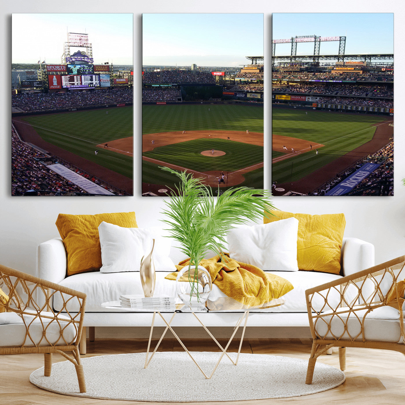 MGV-CV-60X30-3P - Colorado Rockies Coors Field Wall Art Canvas Print - MLB Baseball Stadium