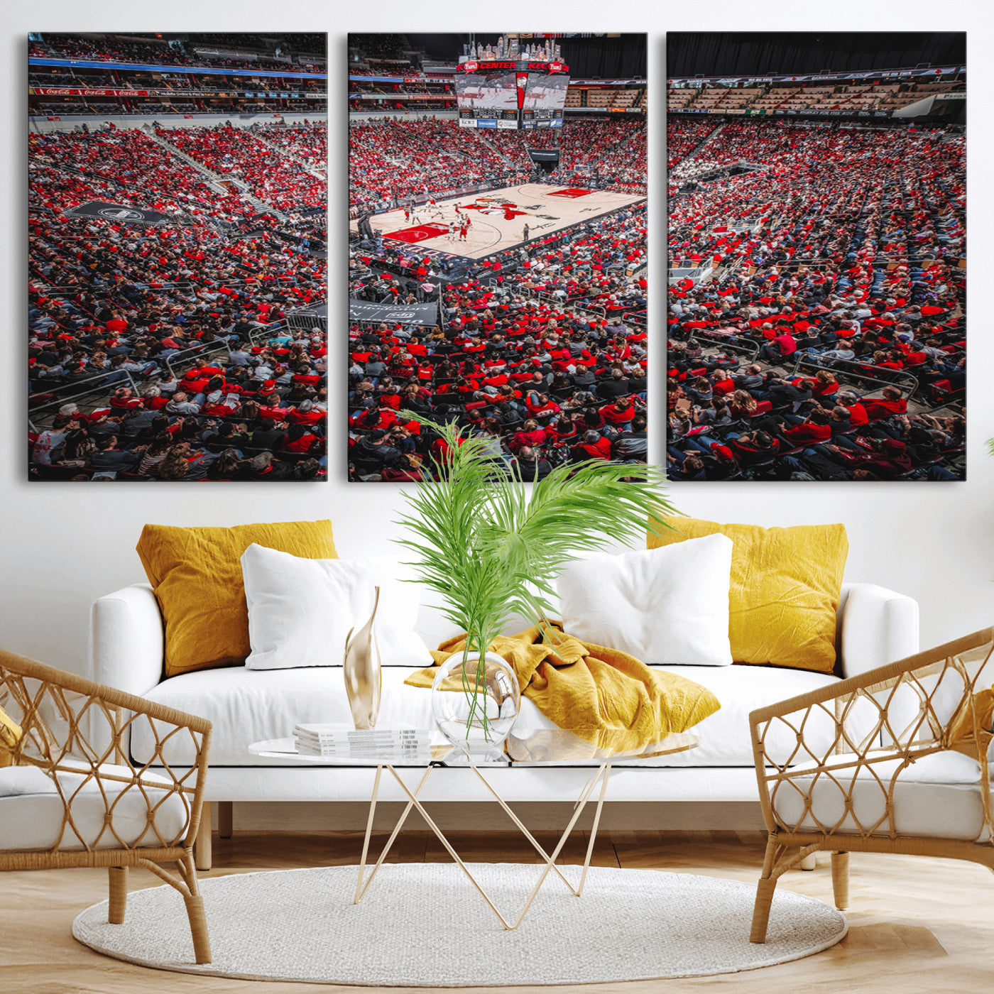 MGV-CV-60X30-3P - Louisville Cardinals Basketball Print Canvas - Louisville KFC Yum Center Arena Wall Art Canvas Print