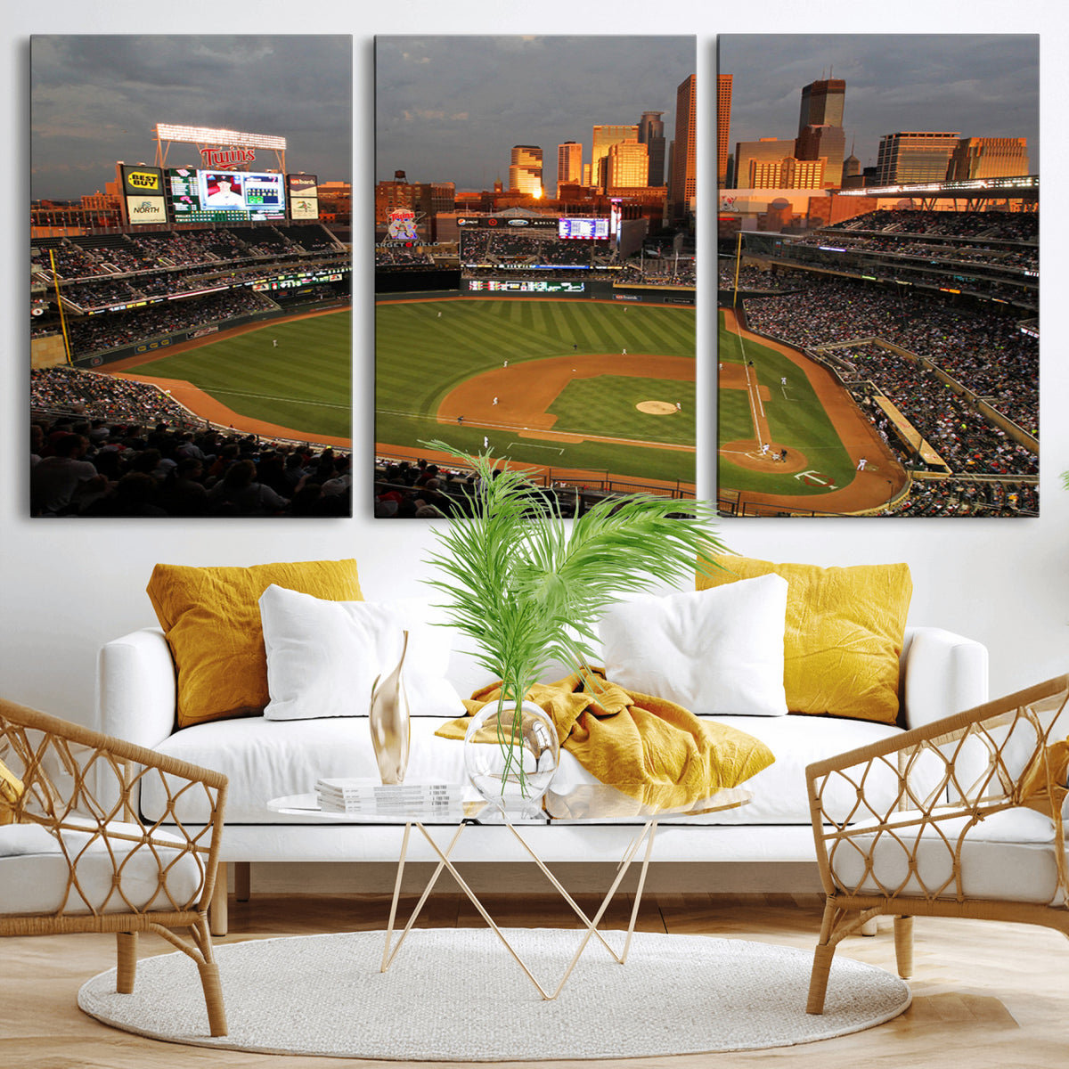 99822-MGV-CV-36X24 - Minnesota Twins Baseball Team Print, Minneapolis Target Field Stadium Wall Art