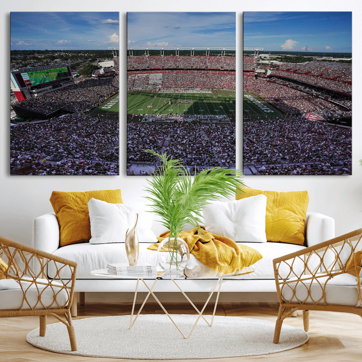 83382-MGV-CV-36X24 - South Carolina Gamecocks Football Team Print, Columbia Williams-Brice Stadium Wall Art