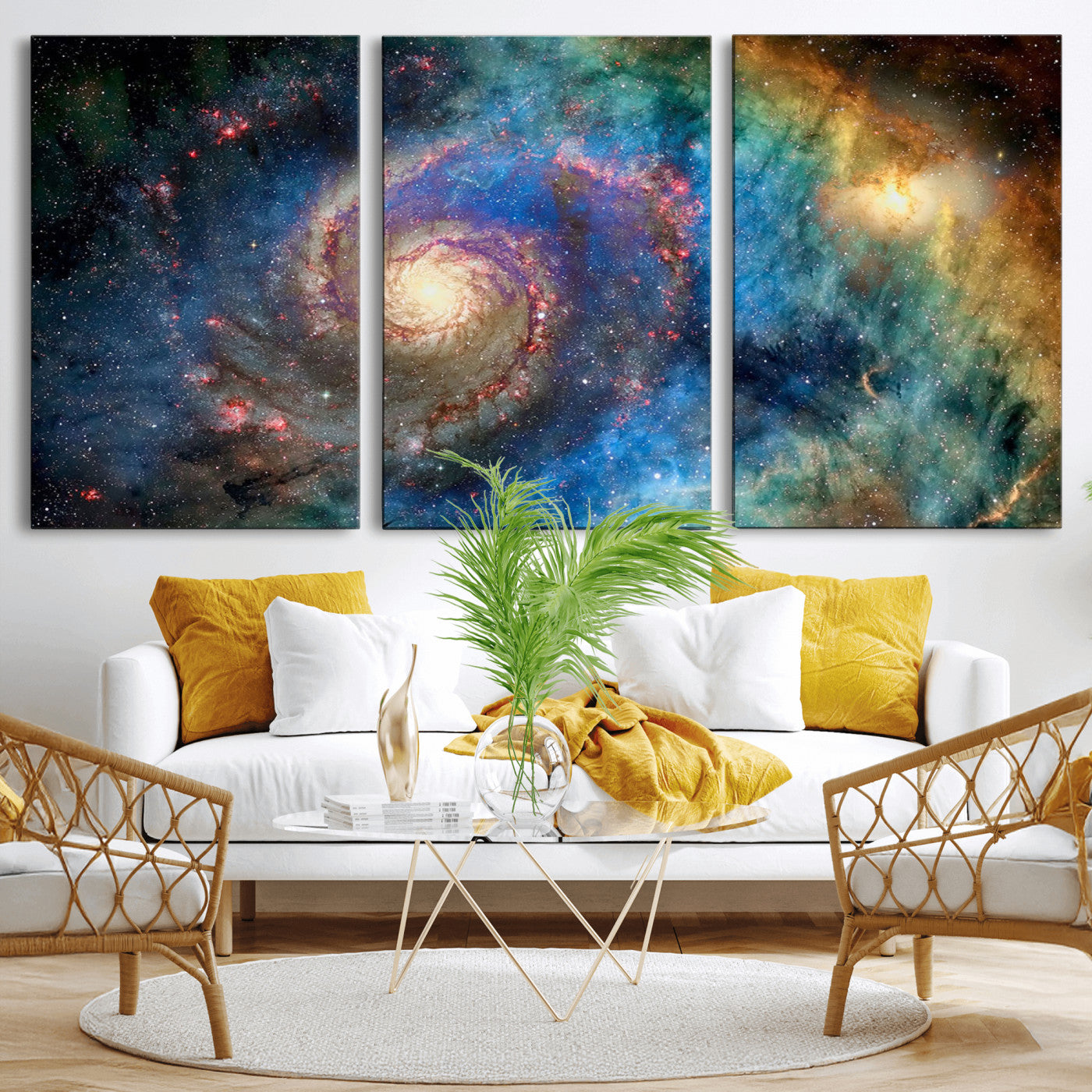 MGV-CV-60X30-3P - Spiral Galaxy Wall Art Canvas Print
