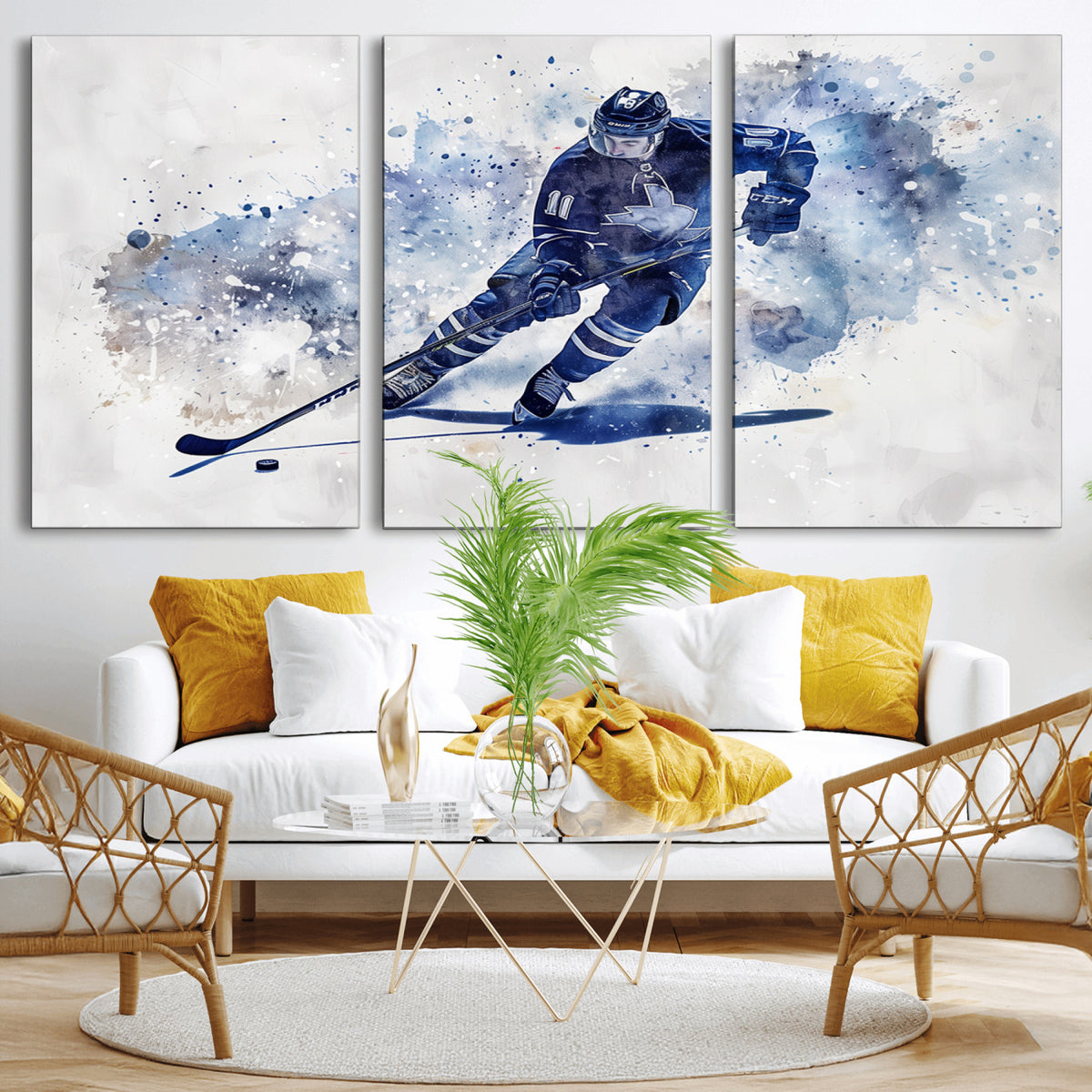 39795-MGV-CV-36X24 - Hockey Player Wall Art Canvas Print