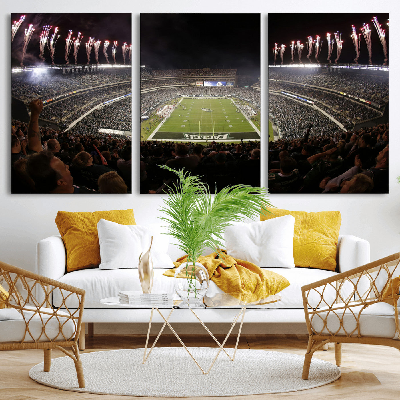 MGV-CV-60X30-3P - Eagles Field Stadium Wall Art - Philadelphia Eagles Football Team Print - Philadelphia Lincoln