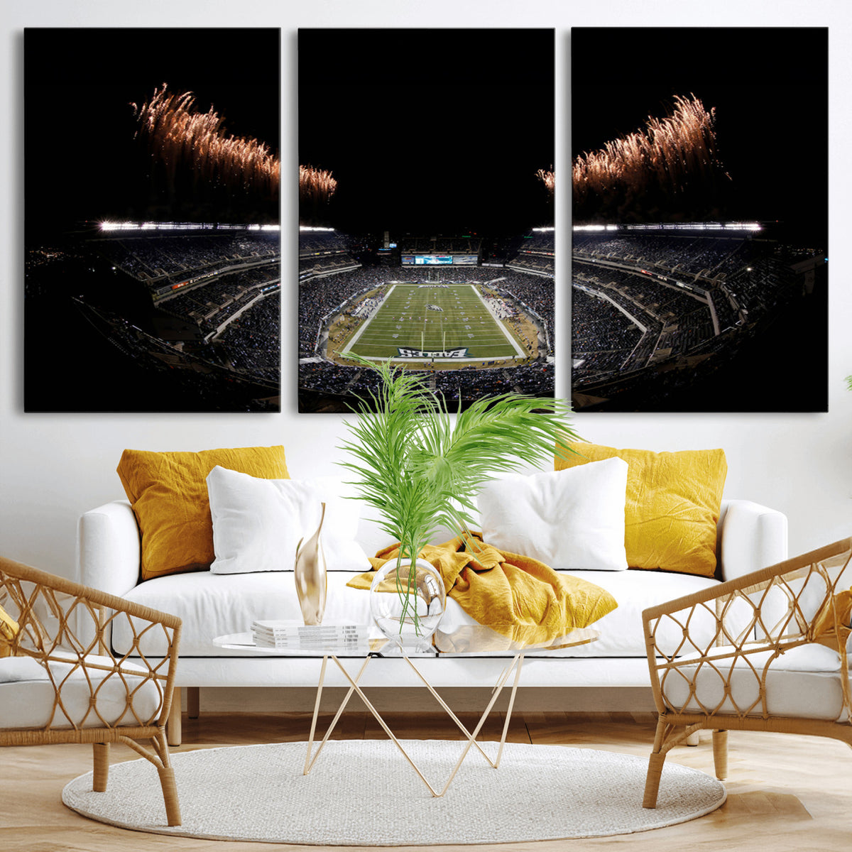 89680-MGV-CV-36X24 - Eagles Field Stadium Wall Art, Philadelphia Eagles Football, Framed and Ready to Hang